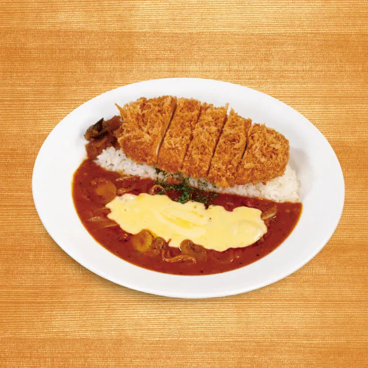ロースかつチーズトマトハヤシライス